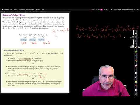 Descartes Rule of Signs