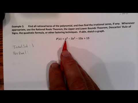 College Algebra Unit 3.3 Notes DesCartes Rule of Signs...