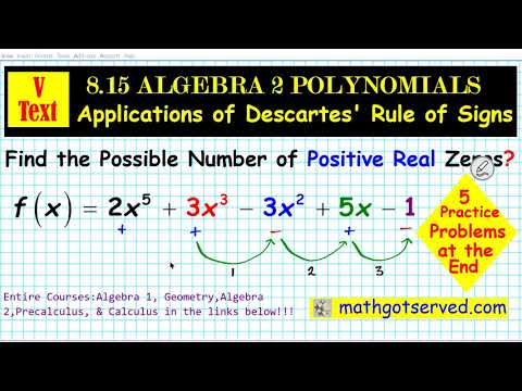 8.15 Algebra 2 Descartes Rule of Sign Mathgotserved...