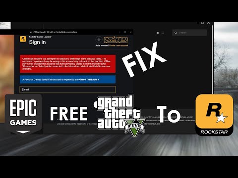 Free GTA V of Epic games connect to rockstar | Fix the...