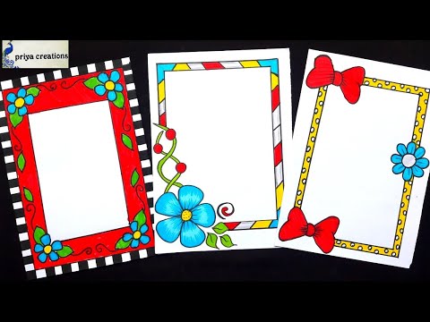 How to draw 3 Easy daily border designs|Designs for...