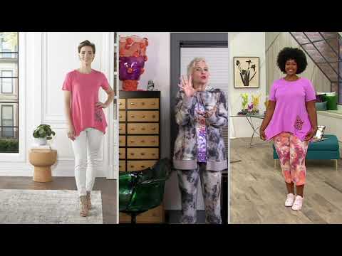 LOGO by Lori Goldstein Cotton Modal Knit Top with...