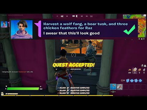 Complete all 3 Spire Quests then return to Raz -...