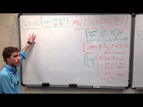 Mean Value Theorem: Rational Function Example