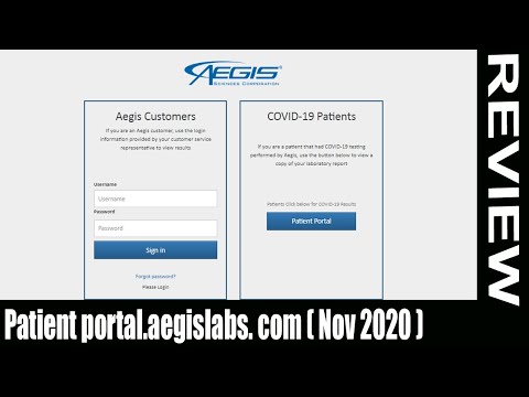 Patient Portal.aegislabs. Com (Nov 2020) Covid Results...