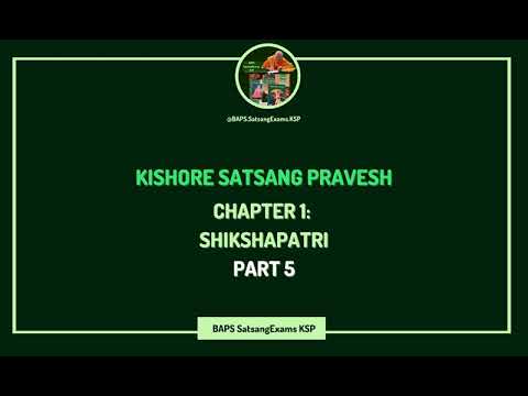 BAPS Satsang Exams | Kishore Satsang Pravesh | Chapter...