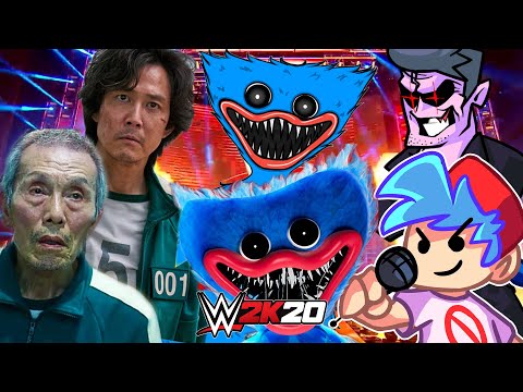 SQUID GAME vs HUGGY WUGGY vs FRIDAY NIGHT FUNKIN | WWE...
