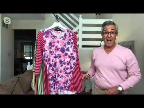 LOGO by Lori Goldstein Rayon 230 Top with Striped...