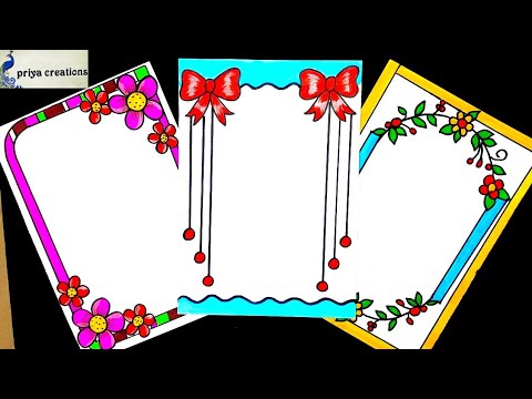 How To Draw Simple Border Designs | Easy Border...