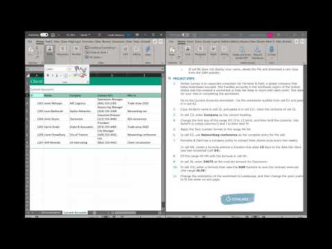 Excel Module 1 SAM End of Module Project 1: Ferrante &...