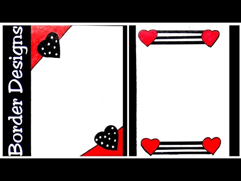 Heart|| simple border designs for projects handmade|...