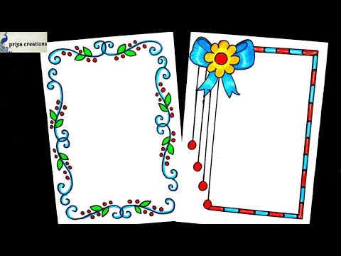 2 Easy paper border designs for projects |Assignment...