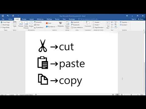 How to insert cut, copy and paste symbols in word