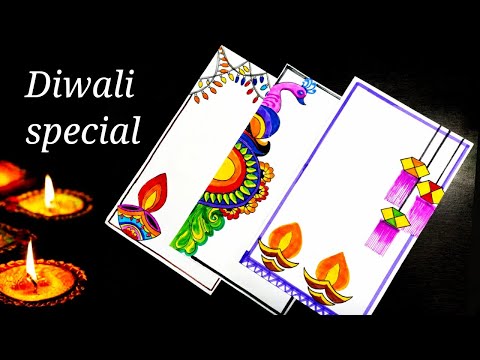 Diwali|simple border design for project| assignment...