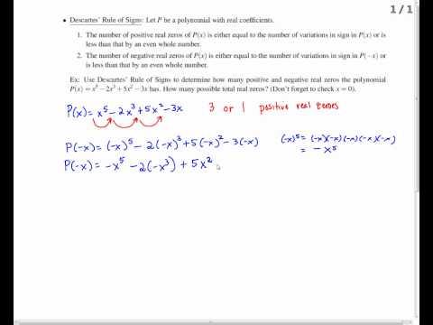 Descartes' Rule of Signs