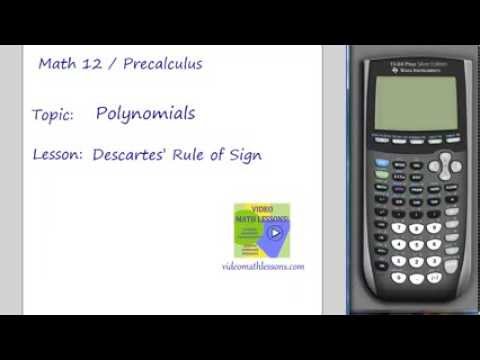 math 12 descartes rule of sign