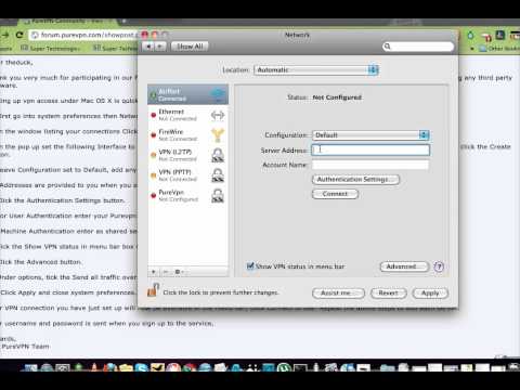 PureVPN configuration over Mac OSx